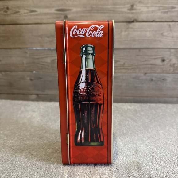 Vntg Coca Cola "1886" School Gym Locker Tin With Lock And Two Keys Unique Print - Picture 2 of 9